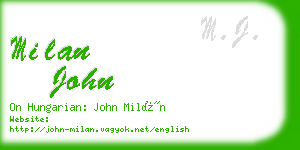 milan john business card